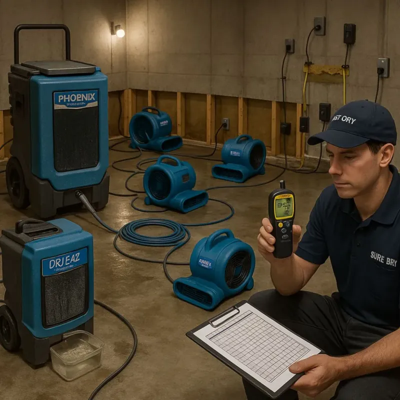 Structural Drying and Dehumidification process in Enigma, GA